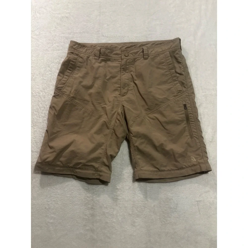 The North Face Shorts Cargo Mens 34 Khaki Zip Pockets Trail Trek‎ Hiking